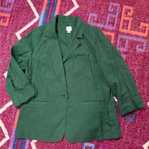 J. Crew Green Linen Blazer - Picture 1 of 4